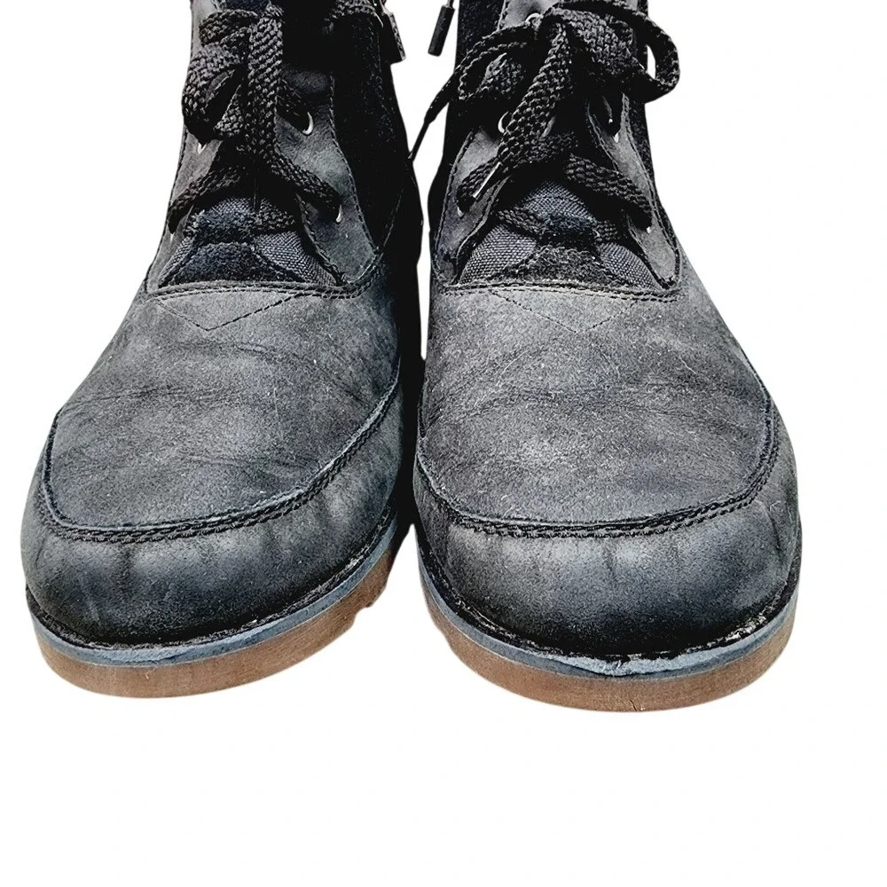 UGG Hannen Waterproof Leather Suede Boots Black 1094574K Womens 6